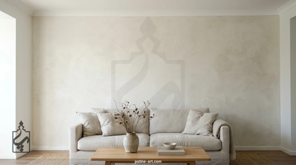 ایده پتینه مرمری روشن برای دیوار پذیرایی